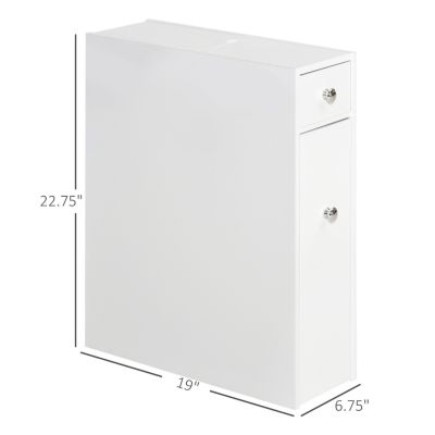 Wooden Narrow Modern Bathroom Furniture Cabinet, White