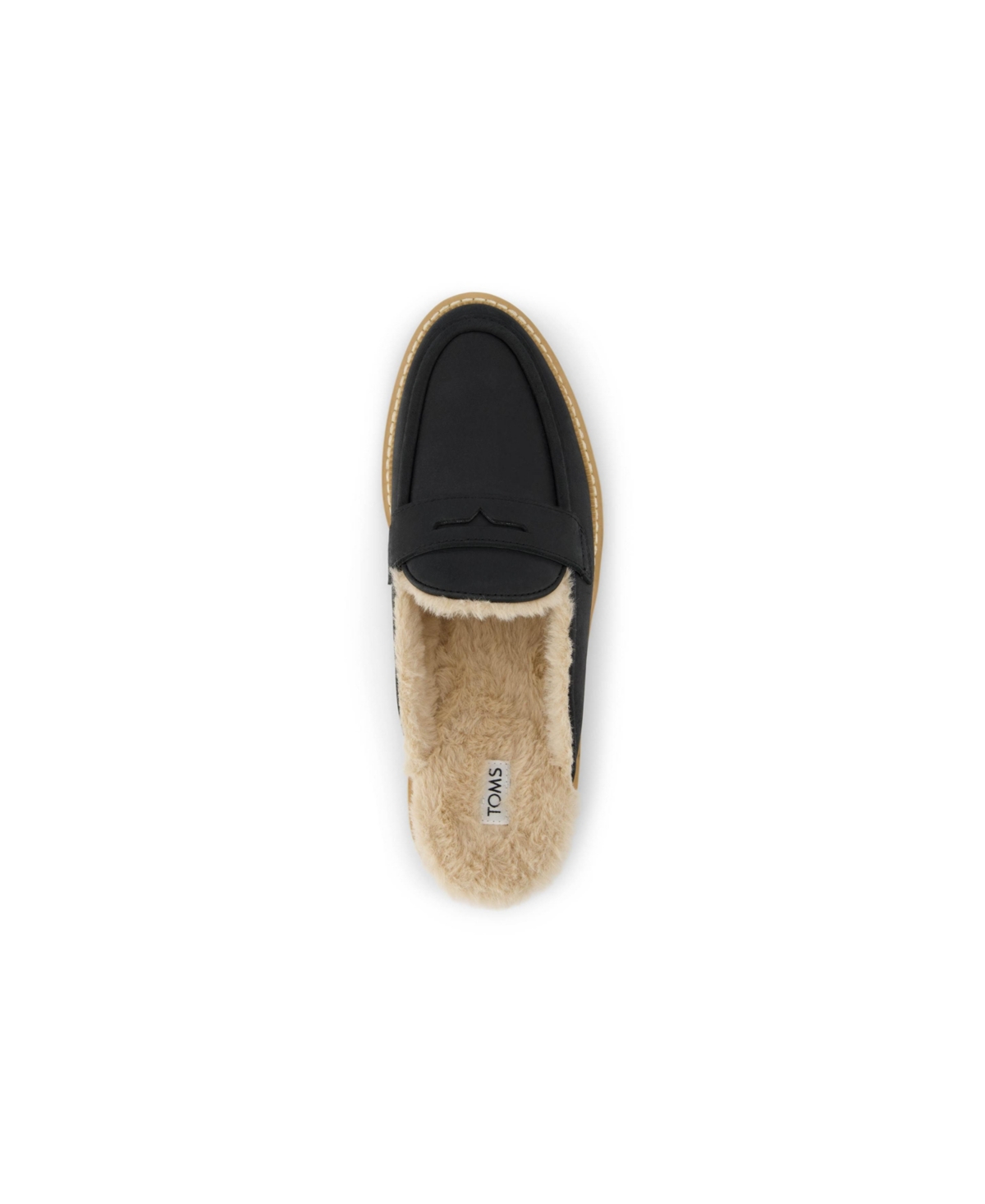 Shop Toms Women's Cara Cozy Lug Sole Loafer Mule In Black Leather