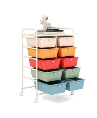 10-Drawer Storage Cart Utility Rolling Trolley Kitchen Organizer