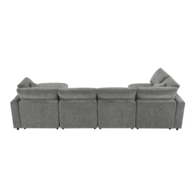 Modern Modular 6-Seat Cloud Sofa Bed with Ottoman