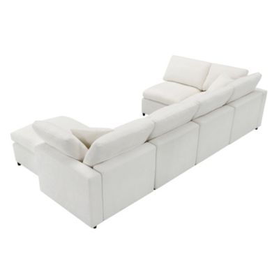 Modern Modular 6-Seat Cloud Sofa Bed with Ottoman