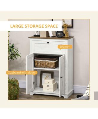 Simplie Fun Farmhouse Barn Door Accent Cabinet with Drawer & Shelf