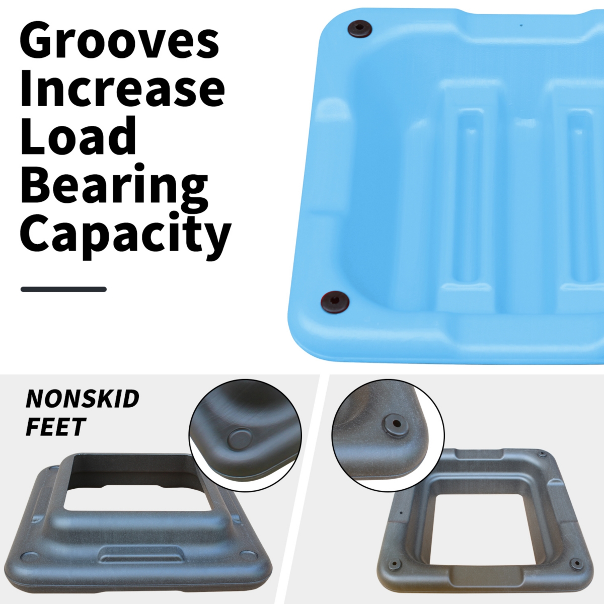 Streamdale Furniture Adjustable Fitness Step Platform with 4 Risers - Black+blue