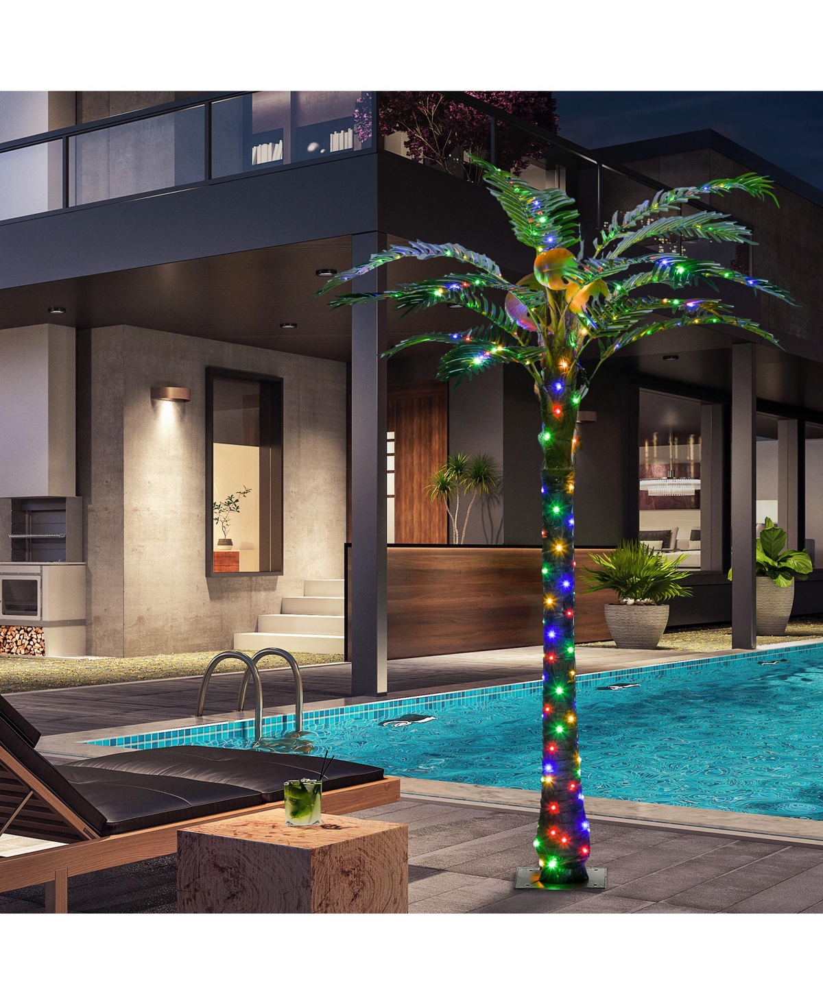 Streamdale Furniture 6' Color-Changing Lighted Palm Tree with Remote for Decor