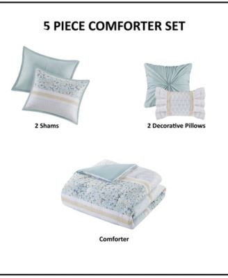 Caralie Seersucker 5-Pc. Comforter Set, King/California King