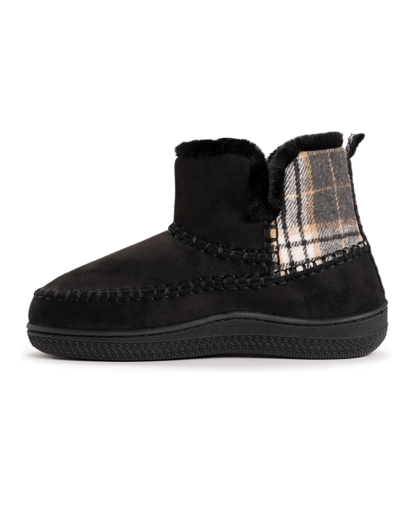 Женские тапочки MUK LUKS Haven Slipper, цвет: Чёрный / Клетчатый — фото 2
