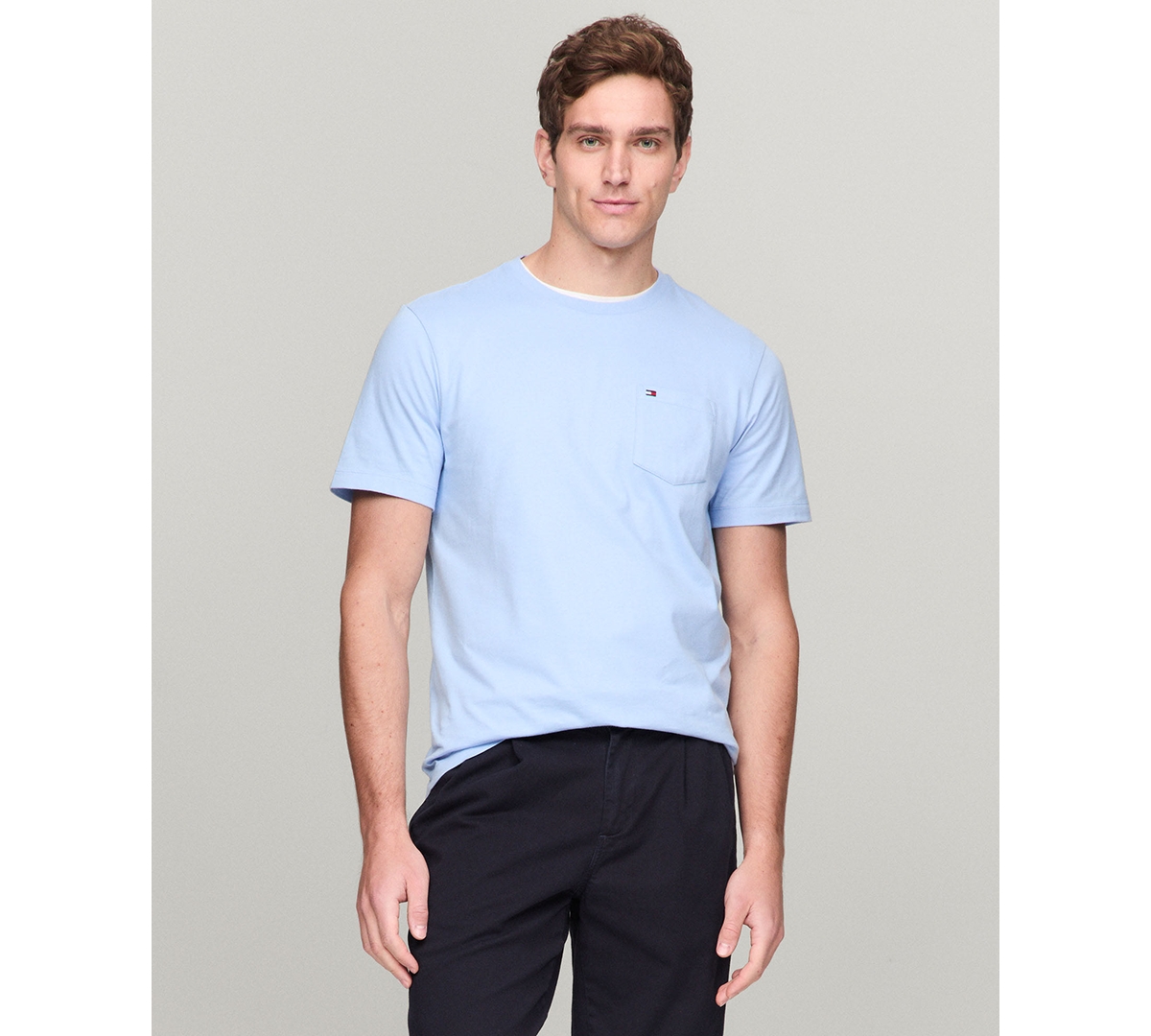 Tommy Hilfiger Solid Pocket T In Vessel Blue