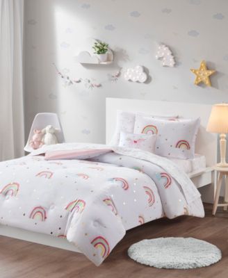 Alicia Rainbow Metallic Stars 6-Pc. Comforter Set, Twin