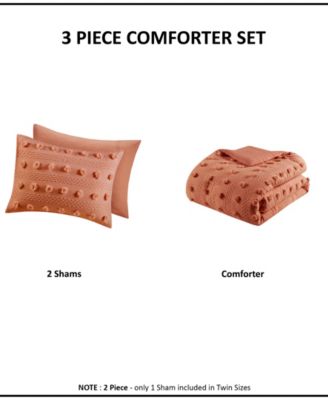 Lucy Clip Jacquard 3-Piece Comforter Set, Full/Queen