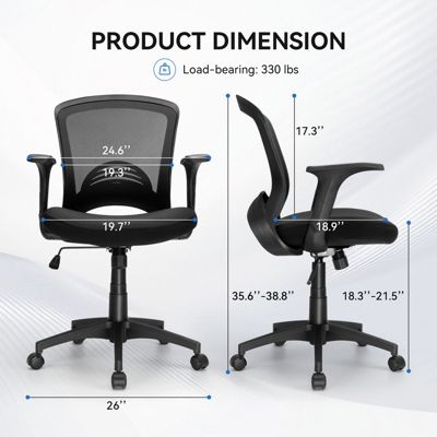Ergonomic Office Chair Mesh Swivel Task Chair with Lumbar & Back Support