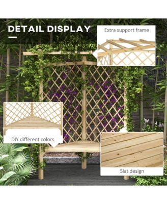 55" Wooden Garden Benches with Slatted Seat and Screening