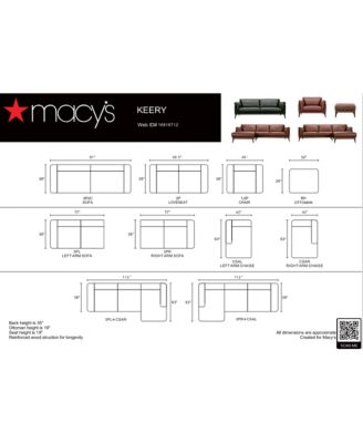 Keery 91" Leather Sofa, Created for Macy's