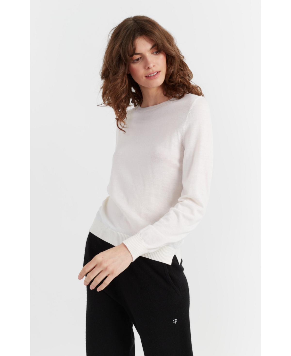 Women's Pure Merino Ultra Fine Crew Neck Sweater - Cream