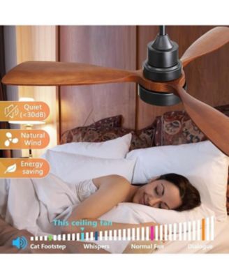 48" Ceiling Fan with Lights Wood Blades