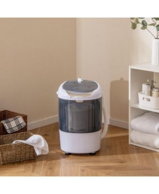 Portable Mini Washing Machine Semi-Automatic Washer and Spinner Combo with Single Tub-Gray