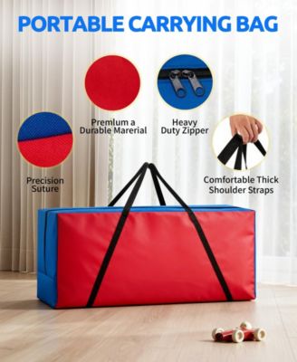 Giant 4-in-A Row Game Set for Kids and Adults with Basketball Hoop and Bag