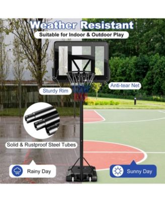 Portable Basketball Hoop with 4.6 to 10 Feet 10-Level Height Adjustable