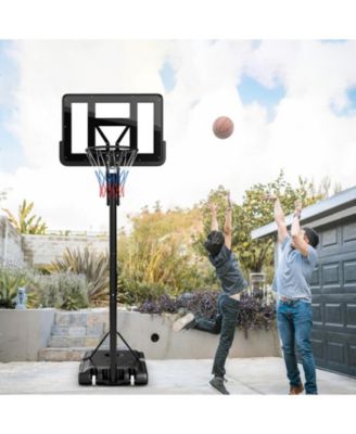 Portable Basketball Hoop with 4.6 to 10 Feet 10-Level Height Adjustable