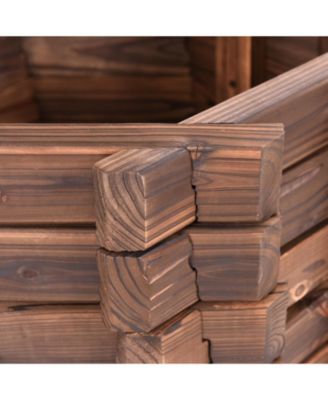 Outdoor Wooden Wishing Well Planter Bucket