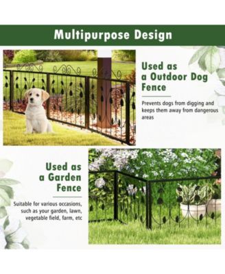 Decorative Garden Fence with 8 Panels Animal Barrier
