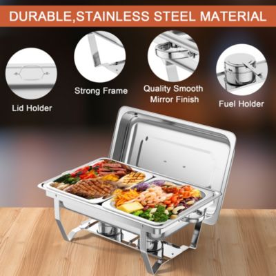 2 Pack 8QT Chafing Dish Buffet Set with Water Pan Stainless Steel Food Warmers for Parties Buffet