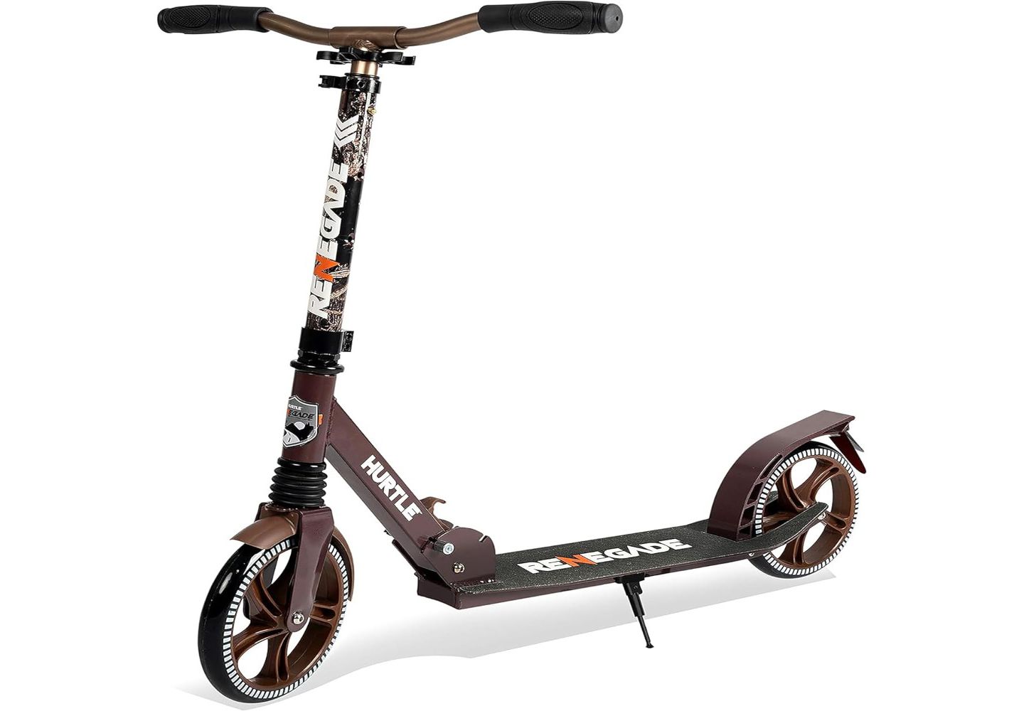 Детская игрушка Hurtle Renegade Aluminum Alloy Foldable Lightweight Kick Scooter, 220 LB Capacity, Ages 8+ — фото 1