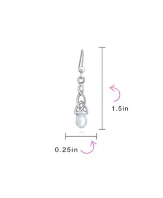 Amethyst Moonstone Amber Love Knot Dangle Earrings Celtic Fish Hook Silver