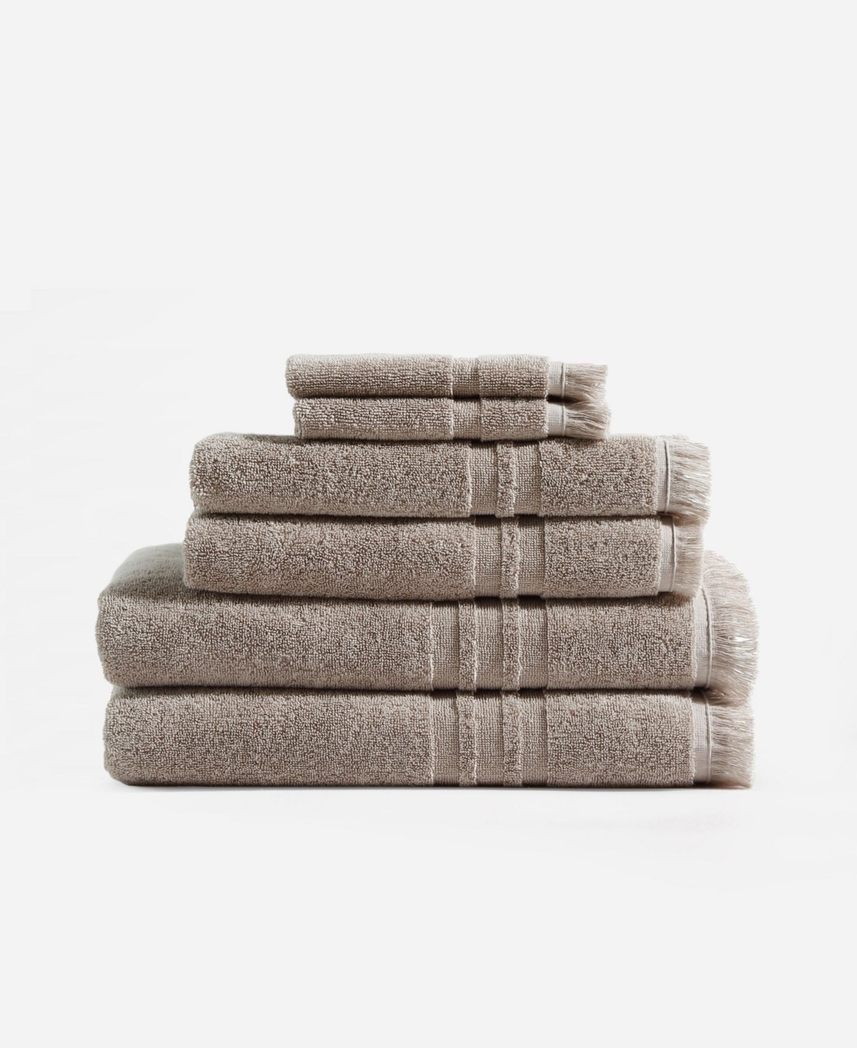 Sunday Citizen Fringed 6-pc. Bath Towel Set In Taupe