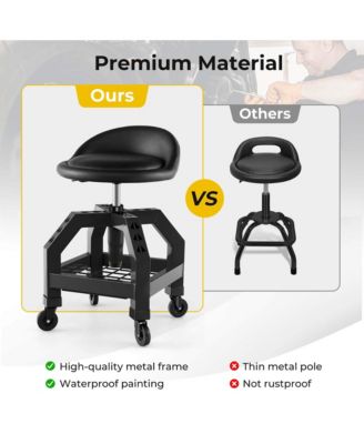 Rolling Seat Mechanic Stool Chair with Tool Tray 4 Universal Wheels for Factory
