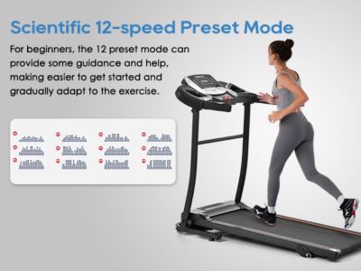 Streamdale Folding Treadmill with Pulse Sensor, 2.5 HP, 300LBS Capacity