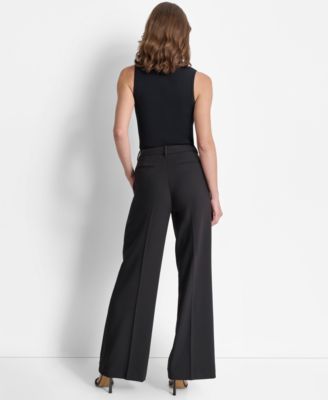 DKNY Women's Misses Straight Leg Suit Pant, Black, 2 at