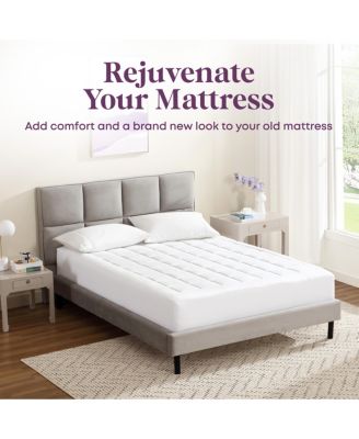 CIRCLESHOME Ultra-Plush Down Alternative Cotton Top Mattress Pad White Full