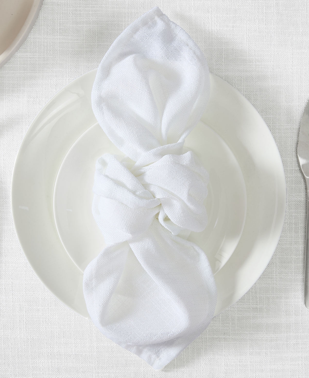 Laura Ashley Harper 6 Piece Napkin Set, 18"w X 18"l In White