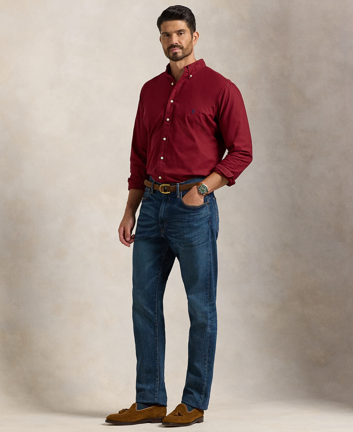 Polo Ralph Lauren Men's Big & Tall Garment-Dyed Oxford Shirt