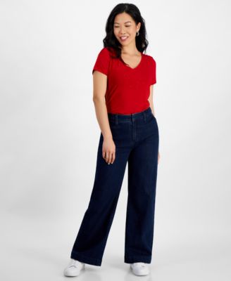 I.N.C. International Concepts - Petite Flat-Front Denim Pants