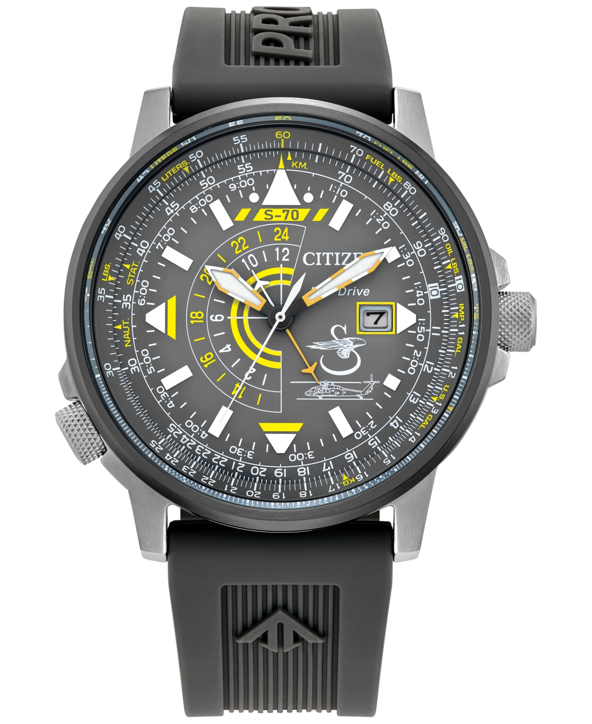 Citizen Eco-Drive Men's Promaster Nighthawk Sikorsky Gray Rubber Strap Watch 42mm