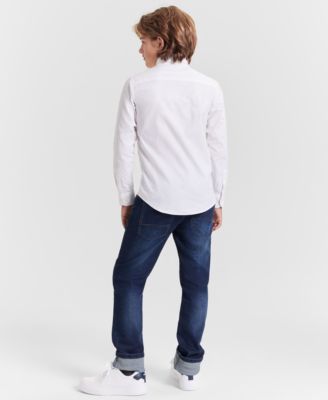 Big Boys Front Pocket Pinpoint Oxford Shirt