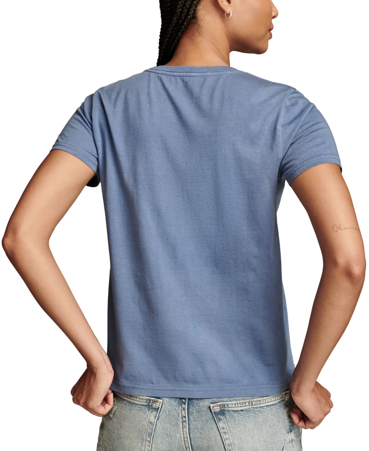 LUCKY BRAND WOMEN'S EMBROIDERED VIRGO CREWNECK T-SHIRT 