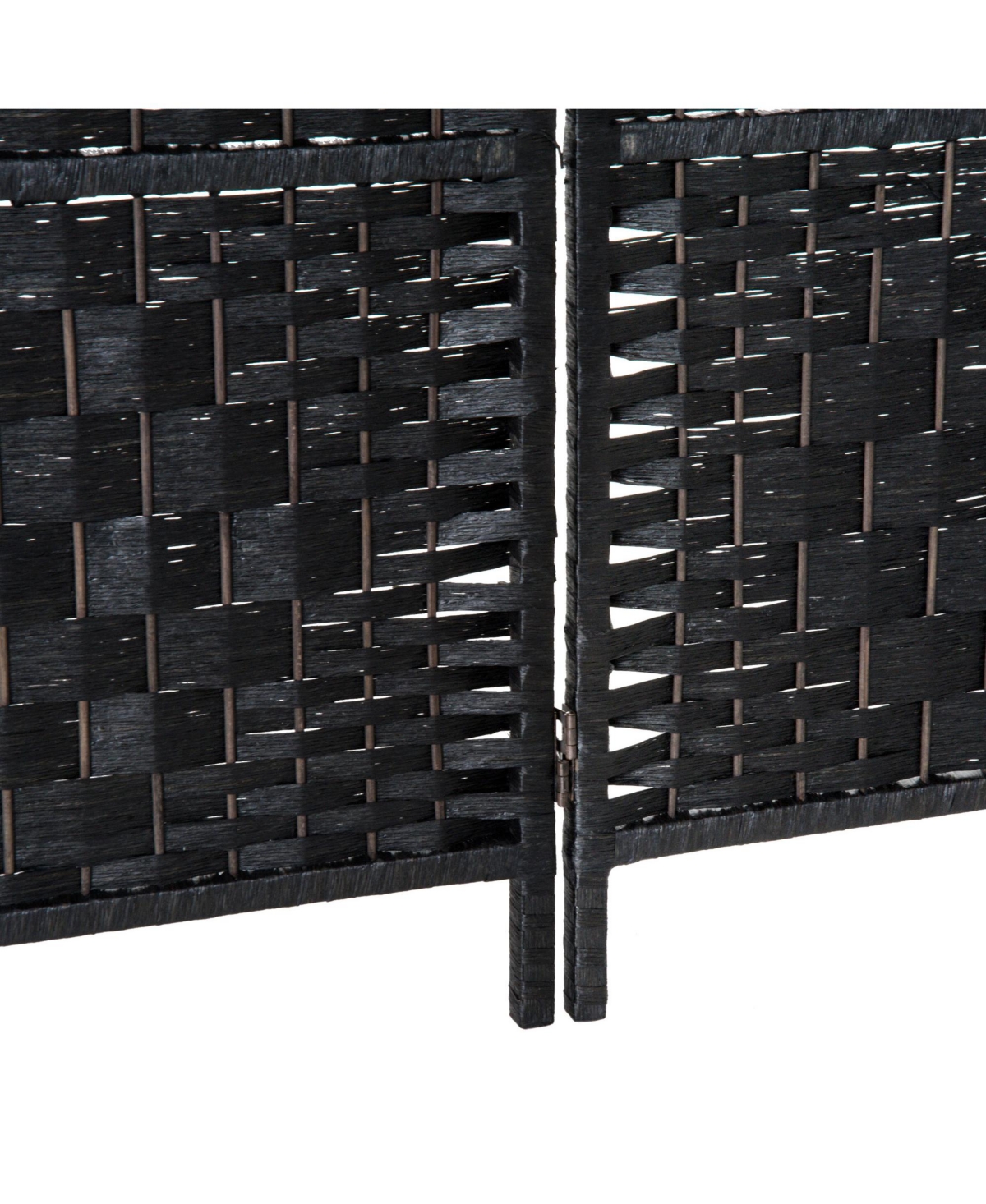 Streamdale Furniture 6' Tall Wicker Weave 6 Panel Room Divider Privacy Screen -- Black