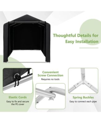 7 x 5.2FT Storage Shelter Outdoor Bike Tent with Waterproof Cover and Zipper Door-Gray