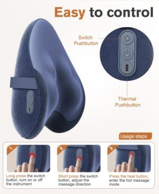 3D Shiatsu Massage Cushion Heat Therapy Neck and Shoulder Massager with Memory Foam