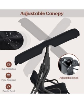 3 Seats Patio Canopy Swing Glider Hammock Cushioned