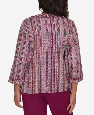 Petite Wine Country Fringe Textured Jacket
