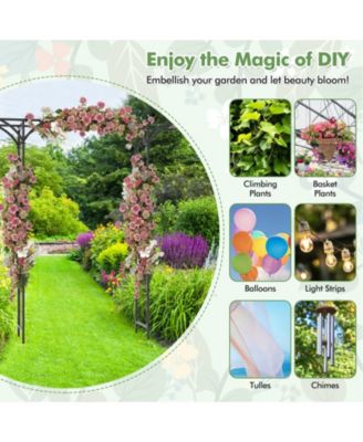 6.8 Feet Garden Arbor with Trellises for Climbing Plant Vine Rose