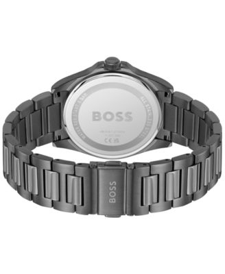 Men's Strike Quartz Basic Calendar Ionic Plated Grey Steel Watch 41mm