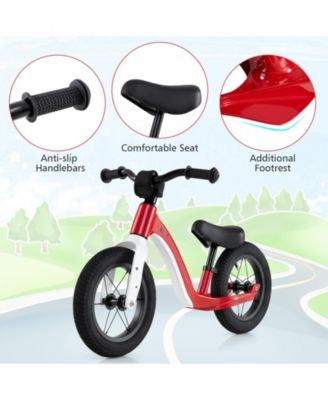 12-Inch Balance Bike with Adjustable Seat and Rotatable Handlebar for Over 36 Months Old-White