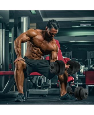 66 Lbs Fitness Dumbbell Weight Set with Adjustable Weight Plates and Handle