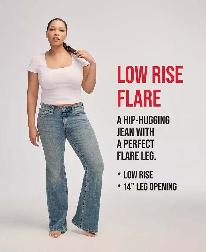 Women's Low Rise Flap-Pocket Flared Jeans - thumbnail 4