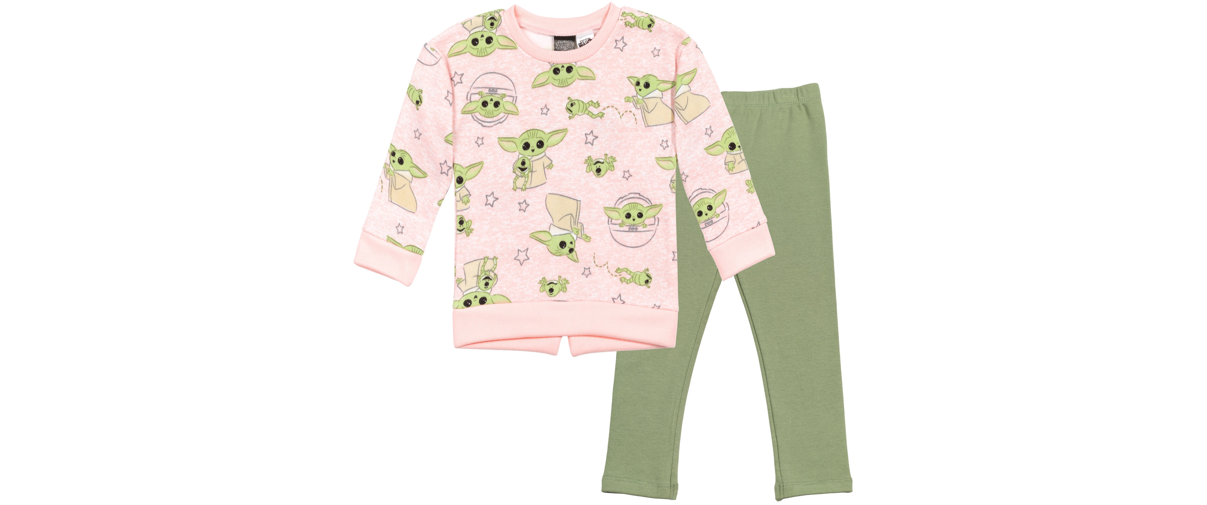 Starwars Girls Star Wars The Mandalorian Fleece Sweatshirt and Leggings Outfit Set to