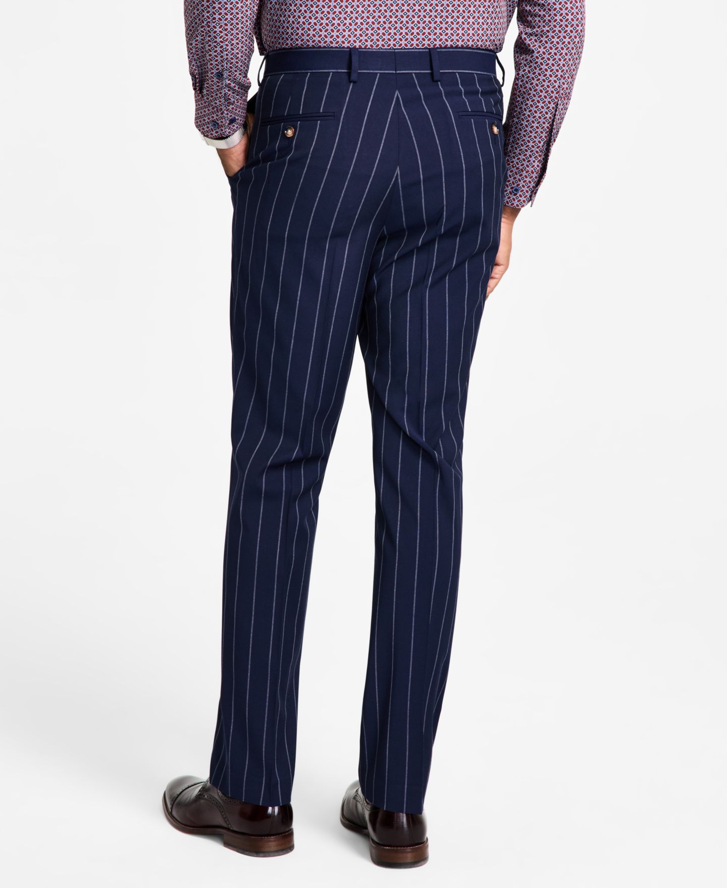 Мужские брюки Tayion Collection Regular-Fit Pinstripe Suit, цвет: Синий — фото 4